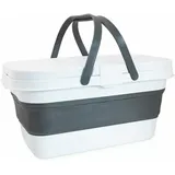 Bituxx - Picknickkorb faltbar mit Deckel Picknicktisch picnic basket Einkaufskorb Camping Korb (Weiß)
