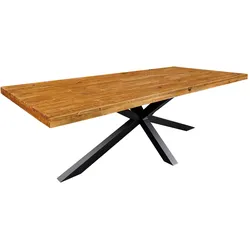 riess-ambiente Esstisch GALAXIE - Massivholz 200cm vintage braun Pinie recycelt Industrial Design