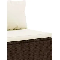 vidaXL 10-tlg. Garten-Lounge-Set mit Kissen Braun Poly Rattan