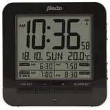 Art Alecto AK-20 mit Thermometer - 2 Weckzeiten mit Schlummerfunktion - Datumsanzeige - Funkuhr - schwarz
