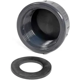 PROFEC PVC Gewindekappe 1 Zoll Ig, 10 bar, grau