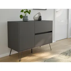 Raumwunder L Sideboard Kommode 100cm 2 SoftClose 1 Tür Grafit