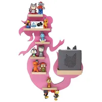 BOARTI Kinderregal Meerjungfrau hängend für Toniebox und Tonie Figuren platzsparendes Regal H. 50 x B. 39 x T. 19 Wandregal Musikbox und Figuren Aufbewahrung Magneteinsätzen Aufbewahrungsregal Holz