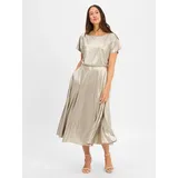 Swing Kleid Abendkleid Gold/Silber 36