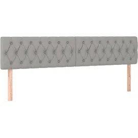 vidaXL Boxspringbett mit Matratze & LED Hellgrau 200x200 cm Stoff