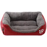 GUOCU Hundebett Hundekorb Hundesofa Tierbett Für Kleine, Mittlere Und Grosse Hunde Waschbar Kuschelkissen Katzensofa Hundehöhle Katzenbett Für Kleine,Rot 3,M