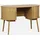 sweeek - Ovales Büro im Holzlook mit zwei Aufbewahrungsmöglichkeiten, L 120cm - Natur - Braun