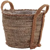 tegawo Aufbewahrungskorb aus Seegras mit Henkel Ø 13 cm x 19 cm