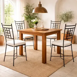 Marrakesch Orient & Mediterran Interior Orient marokkanischer Eisenstuhl Athen 1 St. schwarz