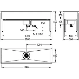kwc aquarotter gmbh SIRIUS Werkraumbecken 200 x 80 x 60 cm (2000100362)