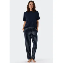 SCHIESSER Mix & Relax Pyjama-Hose Blau-Streifen 40