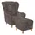 Supellex Ohrensessel Sofia Polyester 70 x 100 x 80 cm Braun mit Hocker