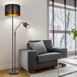 GLOBO LED Stehlampe 1x 8,5W 806lm 1x 5W 470lm Schwarz/Gold