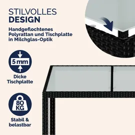 CASARIA Gartenmöbel Set 17-TLG. mit Tisch 190x90cm 8er Stühle 160kg belastbar Auflagen Wetterfest Stapelbar Polyrattan Schwarz Balkon Terrassen