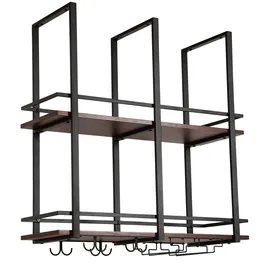 [en.casa] Weinregal Hubro 80 x 30 x 85 cm Schwarz