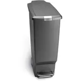 simplehuman CW1363 40 Liter, schmaler Treteimer, Mülleimer Küche, Abfalleimer, Mülltrennsystem, Mülltrennung, Recycling, grauer Kunststoff, 5 Jahre Garantie