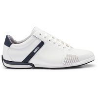 Boss Herren Saturn Lowp Ledersneakers mit geruchsneutralisierendem Innenfutter Weiß 42 Größe 42