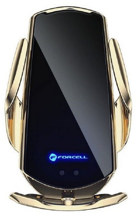 Forcell Autohalterung KFZ-Halterung Automatisch 15W Qi Induktionsladen Smartphone-Halterung goldfarben