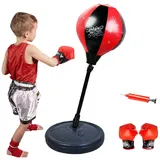 A/A Punchingball Boxen Set, Boxsack-Set für Kinder, höhenverstellbar Reaktionstraining Standboxsäcke für Kinder ab 3-8 Jahre