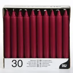 Papstar Tafelkerzen bordeaux 13701 , 1 Karton = 4 Packungen à 30 Stück