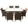 vidaXL Polyrattan Set 7-tlg. braun