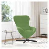 vidaXL Eiersessel Hellgrün Samt 63 x 73 x 90 cm Grün mit Rollen
