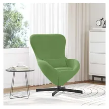 vidaXL Eiersessel Hellgrün Samt 63 x 73 x 90 cm Grün mit Rollen