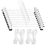 10 Stück Röcke Clothes Hangers, rutschfest Rockbügel Mit Clips, Kleiderbügel Hosen, Hosenbügel, Hosenkleiderbuegel Haken, Hosenbügel Metall, Rock Für Hose Mit Klammern, Hosenbügel Aus Metall