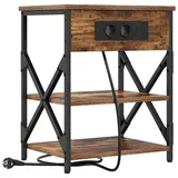 vidaXL Nachtschrank mit Ladestation 41 x 31 x 51 cm Braun