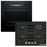 Bosch Herdset Backofen Pyrolyse + Gas-Kochfeld FlameSelect autark 60 cm