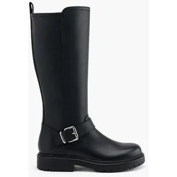 Leder Stiefel - Damen - schwarz - 41