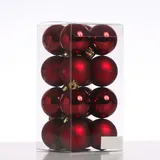 MARELIDA Christbaumkugeln Weihnachtskugeln bruchfest D: 4cm weinrot 16er Set
