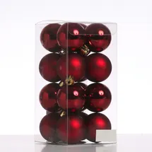 MARELIDA Christbaumkugeln Weihnachtskugeln bruchfest D: 4cm weinrot 16er Set