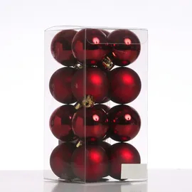 MARELIDA Christbaumkugeln Weihnachtskugeln bruchfest D: 4cm weinrot 16er Set