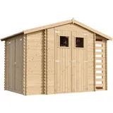 TIMBELA Gartenhaus M389+M389G 2 x 2,06 m Beige