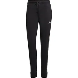 adidas Essentials 3-Streifen French Terry Cuffed Hose Black / White S