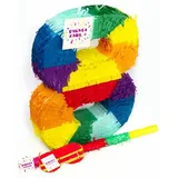 Pinatas Zahl 0 bis 9 | Set: Pinata + Maske + Stock | Tolles Spiel und Deko zum Kindergeburtstag | Zahlen Piñata Kinder Geburtstag Party Partydeko, Edition: 8. Geburtstag