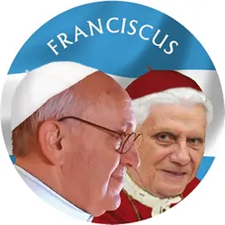 Benedikt und Franziskus: Kolorierte Gedenkmünze
