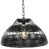 MARELIDA LED Solar Hängeleuchte Lampenschirm Korboptik Solarleuchte Terrasse Balkon