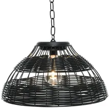 MARELIDA LED Solar Hängeleuchte Lampenschirm Korboptik Solarleuchte Terrasse Balkon
