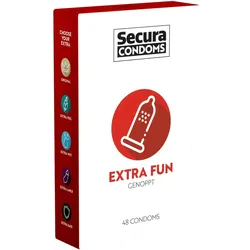 Secura «Extra Fun» 48 genoppte Kondome für intensiven Ext (48 Kondome) 48 St