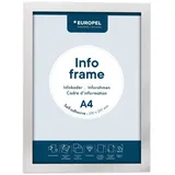Europel Selbstklebender magnetischer Info-Rahmen aus PVC, A4 Silber, 2er Set, einfach ablösbar durch Magnet, doppelseitig, Hoch- oder Querformat, 32,5 x 23,8 cm