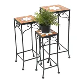 DanDiBo Ambiente Blumenhocker Mosaik Eckig 46 x 54 x 62 cm Schwarz