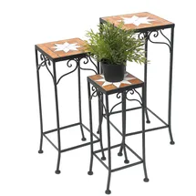 DanDiBo Ambiente Blumenhocker Mosaik Eckig 46 x 54 x 62 cm Schwarz
