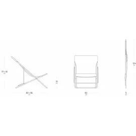 Lafuma Maxi Transat Gartenstuhl 0 x 0 x 0 cm grau/weiß