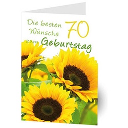 LUMA Geburtstagskarte 70. Sonnenblumen DIN B6