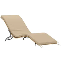 Outsunny Sonnenliege Polyrattan Wasserabweisend Gartenliege mit Kissen, wetterfest Liege