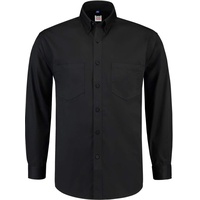 Tricorp 701004 Casual Langarm Basis Arbeitshemd, 60% Baumwolle/40% Polyester, 170g/m2, Schwarz, Größe M