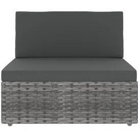 vidaXL Modulares 3-Sitzer-Sofa Poly Rattan Grau