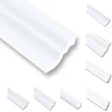 MDEKOR 100 Meter Deckenleisten Styropor XPS Stuckleisten Abschlussleiste Decke Weiss 50X50 mm Zierprofile Styroporleisten Deckenleisten Zierleisten Sparpaket NS50